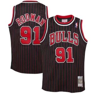 Dennis Rodman Gorgeous Chicago Bulls Youth 1995/96 Hardwood Classics Swingman Jersey Black