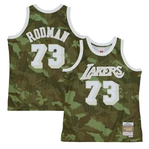 Dennis Rodman Los Angeles Lakers Hardwood Classics 1998/99 Ghost Green Swingman Jersey Camo Premium