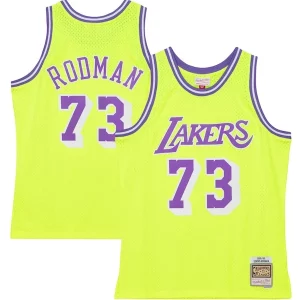 Dennis Rodman Los Angeles Lakers Hardwood Classics 1998/99 Tropical Premium Swingman Jersey Neon Yellow