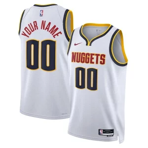 Denver Nuggets Chic Nike Unisex Swingman Custom Jersey White Association Edition