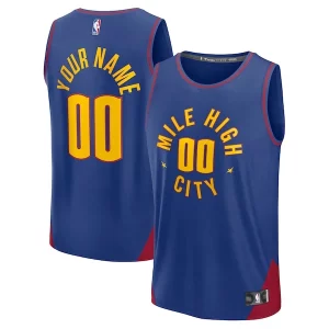 Denver Nuggets Fast Break Custom Jersey Trendy Statement Edition Blue/Navy