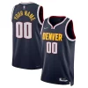 Denver Nuggets Nike 2021/22 Diamond Swingman Custom Jersey Icon Premium Edition Navy