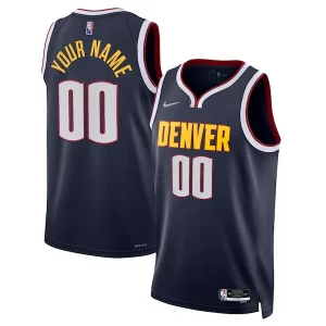 Denver Nuggets Nike 2021/22 Diamond Swingman Custom Jersey Icon Premium Edition Navy