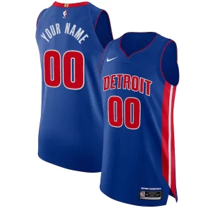 Detroit Pistons Nike Authentic Custom Elegant Jersey Blue Icon Edition