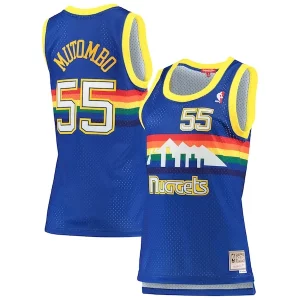 Dikembe Mutombo Denver Gorgeous Nuggets Women's 1991/92 Hardwood Classics Swingman Jersey Royal