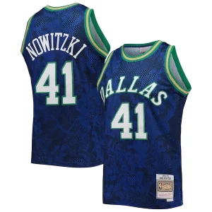Dirk Nowitzki Dallas Elegant Mavericks Hardwood Classics 1998/99 Lunar New Year Swingman Jersey Blue