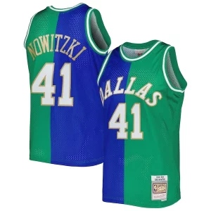 Dirk Nowitzki Dirk Nowitzki Stylish Hardwood Classics 1998/2019 Split Swingman Jersey Blue/Green