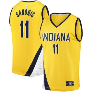 Domantas Trendy Sabonis Indiana Pacers Fast Break Replica Jersey Statement Edition Gold