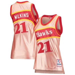 Dominique Eye - catching Wilkins Atlanta Hawks Women's 75th Anniversary Rose Gold 1986 Swingman Jersey Pink