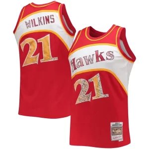 Dominique Wilkins Atlanta Hawks 1986/87 Hardwood Classics NBA 75th Anniversary Diamond Swingman Jersey Red Fabulous