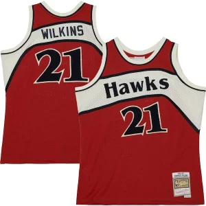 Dominique Wilkins Atlanta Hawks 1986/87 Hardwood Classics Off Court Swingman Jersey Elegant Red