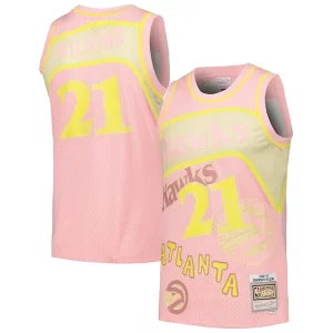 Dominique Wilkins Atlanta Hawks 1986/87 Swingman Sidewalk Sketch Premium Jersey Pink