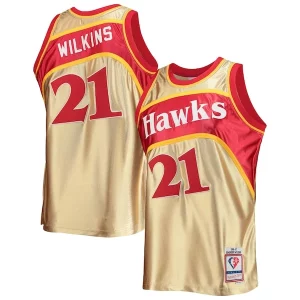 Dominique Wilkins Atlanta Hawks 75th Anniversary 1986/87 Hardwood Classics Swingman Jersey Trendy Gold