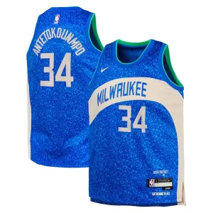 Giannis Antetokounmpo Milwaukee Bucks Fabulous Nike Youth Swingman Replica Jersey City Edition Royal