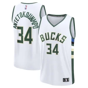 Giannis Antetokounmpo Milwaukee Bucks Fast Break Replica Player Jersey Association Edition Gorgeous White