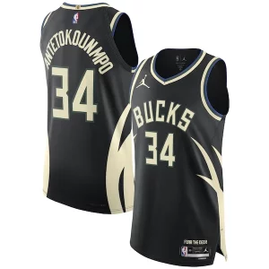 Giannis Antetokounmpo Milwaukee Bucks Jordan Brand Authentic Player Gorgeous Jersey Statement Edition Black
