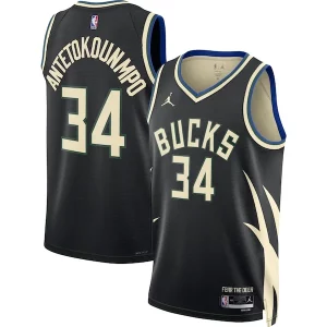 Giannis Antetokounmpo Milwaukee Bucks Jordan Brand Unisex Swingman Elegant Jersey Statement Edition Black