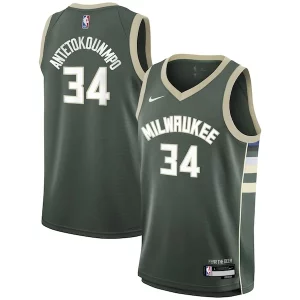 Giannis Antetokounmpo Milwaukee Bucks Nike Trendy Youth Swingman Jersey Icon Edition Hunter Green