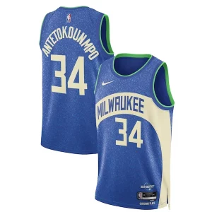 Giannis Antetokounmpo Milwaukee Bucks Nike Unisex 2023/24 Swingman Jersey Blue City Chic Edition