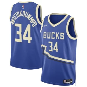 Giannis Antetokounmpo Milwaukee Bucks Nike Unisex 2024/25 Swingman Player Jersey Fabulous City Edition Royal