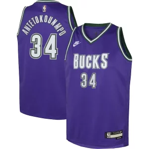 Giannis Antetokounmpo Milwaukee Bucks Nike Youth 2022/23 Swingman Jersey Elegant Purple Classic Edition