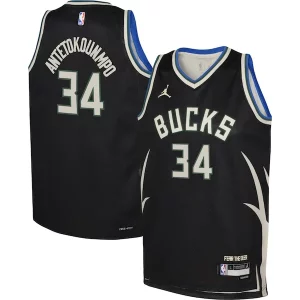 Giannis Chic Antetokounmpo Milwaukee Bucks Jordan Brand Youth Swingman Jersey Statement Edition Black