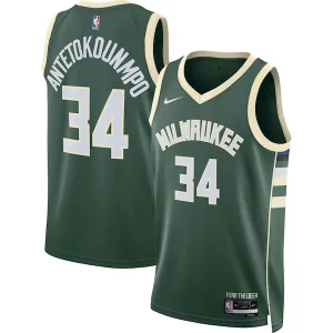 Giannis Chic Antetokounmpo Milwaukee Bucks Nike Unisex Swingman Jersey Icon Edition Hunter Green/White