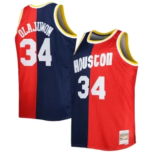 Hakeem Olajuwon Houston Rockets Big & Tall Hardwood Classics Gorgeous 1993/94 Split Swingman Jersey Navy/Red