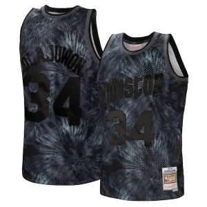 Hakeem Olajuwon Houston Rockets Hardwood Classics 1993/94 Tie Dye Swingman Trendy Jersey Black