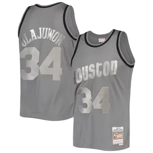 Hakeem Olajuwon Houston Rockets Hardwood Classics Retired Player 1993/94 Metal Gorgeous Works Swingman Jersey Charcoal