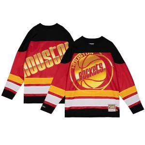 Houston Rockets Women's Hardwood Classics Big Face 4.0 Hockey Jersey Red Gorgeous