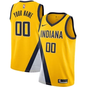 Indiana Pacers Nike 2019/20 Custom Swingman Jersey Stylish Yellow Statement Edition