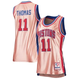 Isiah Thomas Detroit Pistons Women's 75th Anniversary Rose Trendy Gold 1982 Swingman Jersey Pink