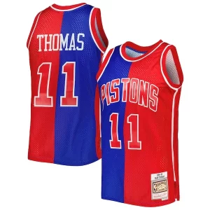 Isiah Thomas Elegant Isiah Thomas Hardwood Classics 1988/89 Split Swingman Jersey Blue/Red
