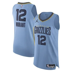 Ja Morant Memphis Grizzlies Jordan Brand Authentic Player Fabulous Jersey Statement Edition Light Blue