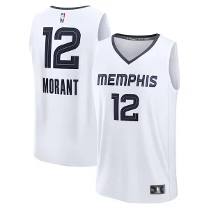 Ja Morant Memphis Premium Grizzlies Fast Break Replica Player Jersey Association Edition White
