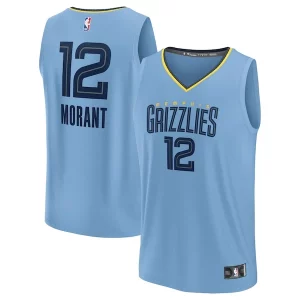 Ja Premium Morant Memphis Grizzlies Fast Break Replica Player Jersey Statement Edition Light Blue