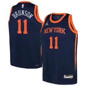 Jalen Brunson New York Eye - catching Knicks Jordan Brand Youth Swingman Jersey Statement Edition Navy