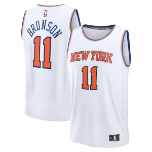 Jalen Brunson New York Knicks Youth Fast Break Replica Player Jersey Association Elegant Edition White