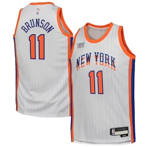 Jalen Elegant Brunson New York Knicks Nike Youth 2024/25 Swingman Player Jersey City Edition White
