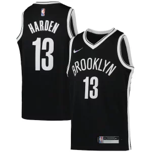 James Harden Brooklyn Nets Nike Youth 2021/22 Diamond Swingman Jersey Icon Eye - catching Edition Black