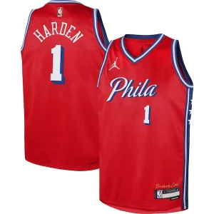 James Harden Philadelphia 76ers Jordan Brand Youth Swingman Stylish Jersey Statement Edition Red