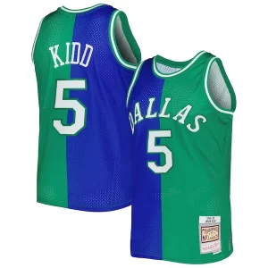 Jason Kidd Dallas Mavericks Hardwood Classics 1994/95 Split Fabulous Swingman Jersey Blue/Green