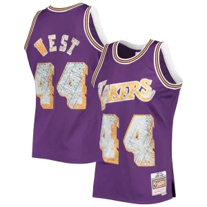 Jerry West Los Angeles Lakers 1971/72 Hardwood Stylish Classics NBA 75th Anniversary Diamond Swingman Jersey Purple