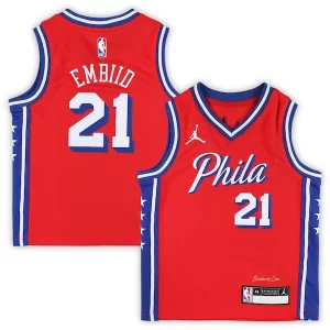 Joel Embiid Chic Philadelphia 76ers Jordan Brand Preschool 2022/23 Replica Jersey Statement Edition Red
