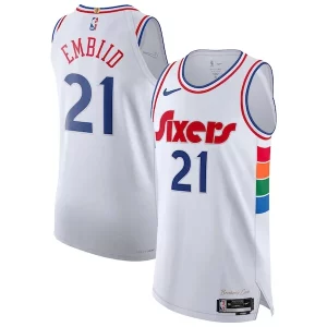 Joel Embiid Philadelphia 76ers Elegant Nike 2024/25 Authentic Player Jersey City Edition White