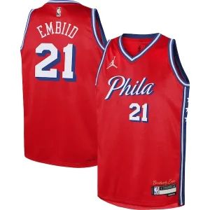 Joel Embiid Philadelphia 76ers Jordan Brand Youth Swingman Jersey Statement Stylish Edition Red