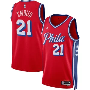 Joel Embiid Philadelphia 76ers Jordan Elegant Brand Unisex Swingman Jersey Statement Edition Red