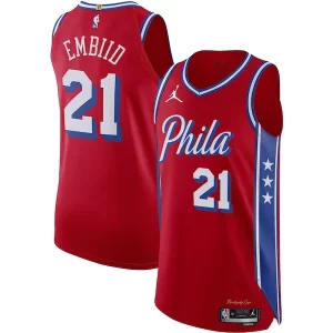 Joel Embiid Philadelphia Unique 76ers Jordan Brand Authentic Player Jersey Statement Edition Red