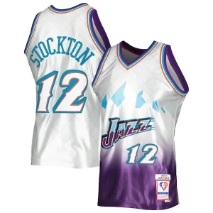 John Stockton Utah Jazz 1996/97 Hardwood Classics 75th Anniversary Swingman Stylish Jersey Platinum